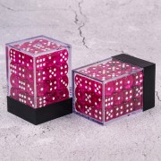 12mm translucent rose red pips dice 